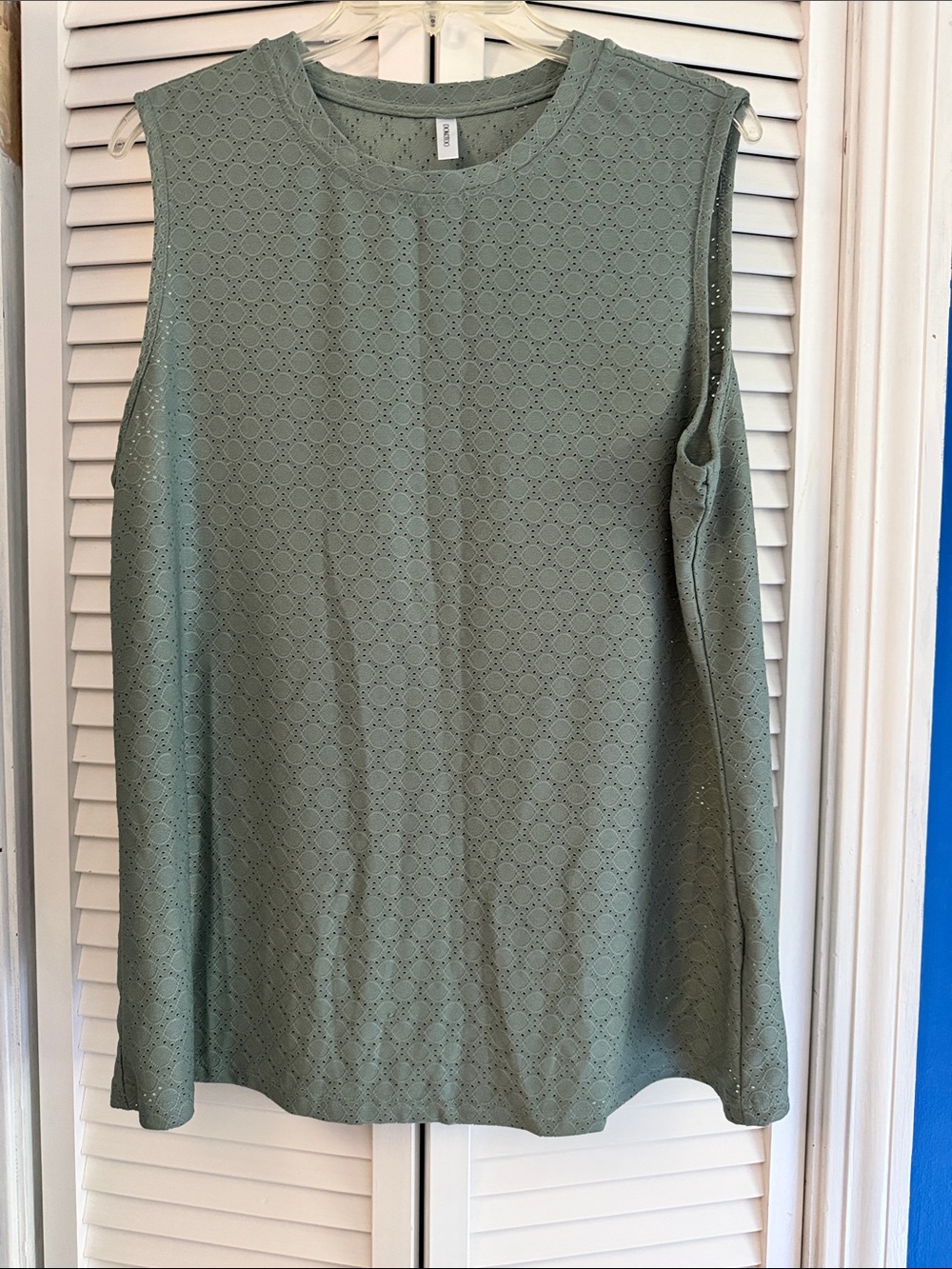 Sleeveless Eyelet Top - Sage Green